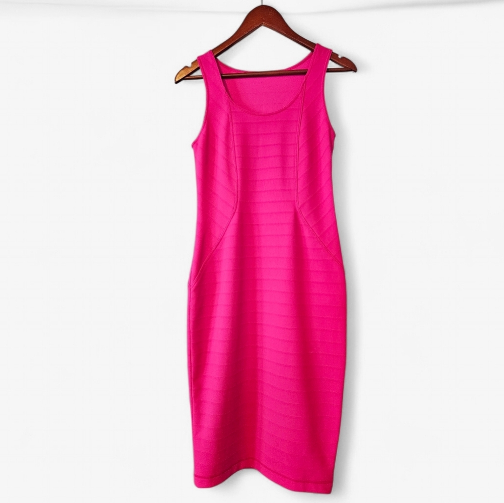 NWT Rachel Roy RRR Most Wanted 2 Bodycon Bandage Midi Dress in Fuchsia Pink 6